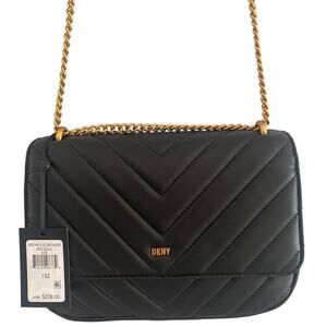 NWT DKNY VERONICA LARGE SHOULDER BAG BLACK CROSSBODY PURSE $228